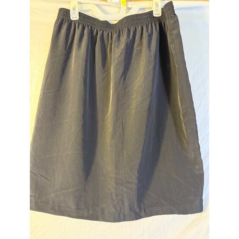 Susan Graver Capsule Office elastic waist Black Skirt Silky Women’s Plus 1X